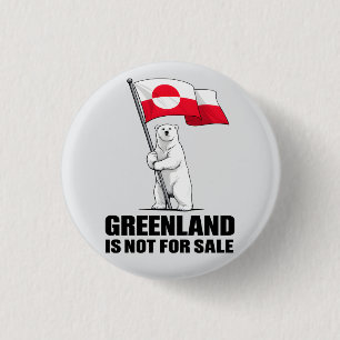 Grönland steht nicht zum Verkauf Eisbär mit Flagge Button