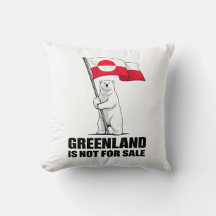 Grönland steht nicht zum Verkauf Eisbär mit Flagge Kissen
