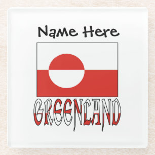 Grönland und Grönländer-Flagge Personalisiert Glasuntersetzer