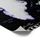 Grönland und Island-Karte Poster (Ecke)