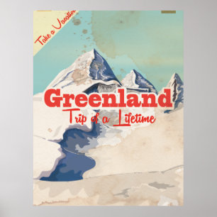 Grönland Vintage Reiseplakat Poster