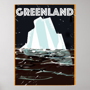 Grönland Vintage Reiseplakat Poster
