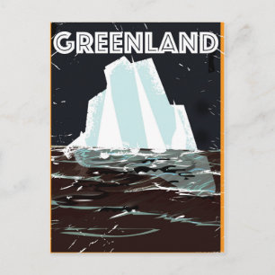 Grönland Vintage Reiseplakat Postkarte