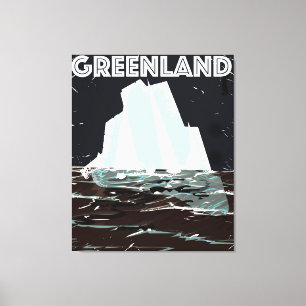 Grönland Vintage-Reiseposter Leinwanddruck