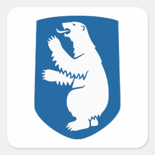 Grönland Wappen Landes Symbol Emblem Flagge Den Quadratischer Aufkleber