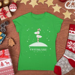 Grönland Weihnachts Candy Cane Nordpol Schnee T-Shirt