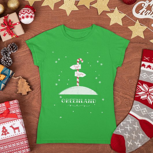 Grönland Weihnachts Candy Cane Nordpol Schnee T-Shirt