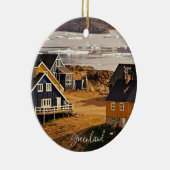 Grönlanddorf, landschaftliches Foto Keramik Ornament (Rechts)