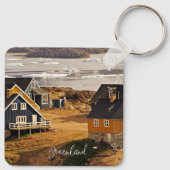 Grönlanddorf, landschaftliches Foto Schlüsselanhänger (Rückseite)