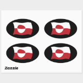 Grönlandflaggenaufkleber Ovaler Aufkleber (Blatt)