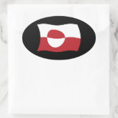 Grönlandflaggenaufkleber Ovaler Aufkleber (Tasche)
