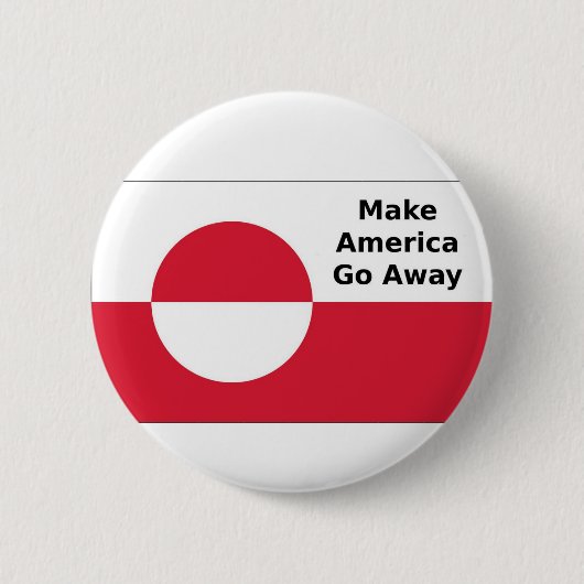 Grönländische Flagge - Amerika verlassen Button (Vorderseite)
