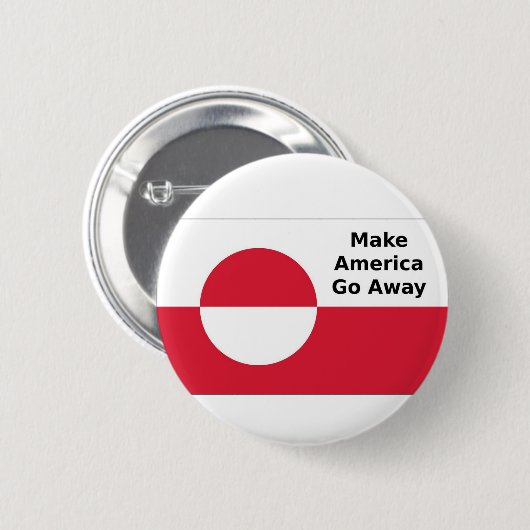 Grönländische Flagge - Amerika verlassen Button (Vorne & Hinten)