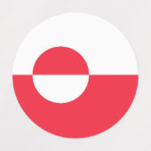 Grönländische Flagge Etiketten (Design 2)