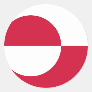 Grönländische Flagge GL Runder Aufkleber