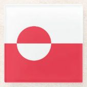 Grönländische Flagge Glasuntersetzer (Vorderseite)