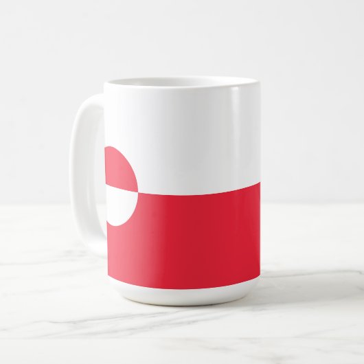 Grönländische Flagge Kaffeetasse (Vorderseite Links)