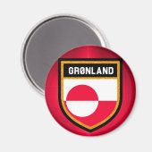 Grönländische Flagge Magnet (Vorderseite/Rückseite)