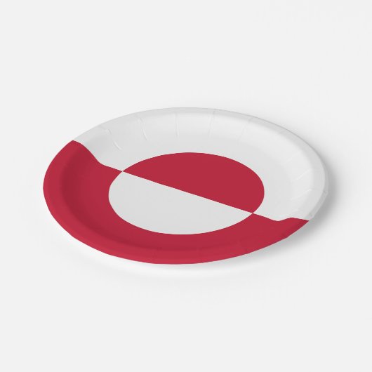 Grönländische Flagge Pappteller (Schrägansicht)