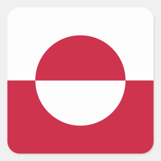 Grönländische Flagge Quadratischer Aufkleber (Vorderseite)