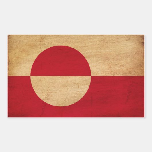 Grönländische Flagge Rechteckiger Aufkleber (Vorderseite)