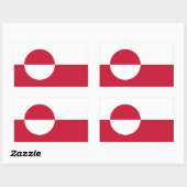 Grönländische Flagge Rechteckiger Aufkleber (Blatt)