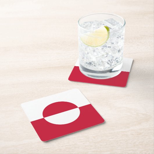 Grönländische Flagge Rechteckiger Pappuntersetzer (Vor Ort)