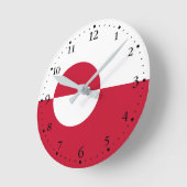Grönländische Flagge Runde Wanduhr (Winkel)