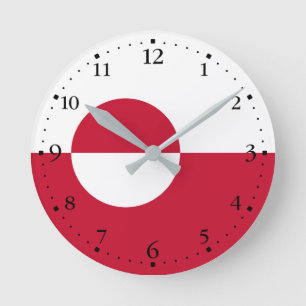 Grönländische Flagge Runde Wanduhr