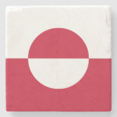 Grönländische Flagge Steinuntersetzer (Vorderseite)