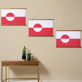 Grönländische Flagge Wandteppich Mit Holzrahmen