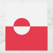Grönländische Flagge Weinetikett (Einzelnes Label)