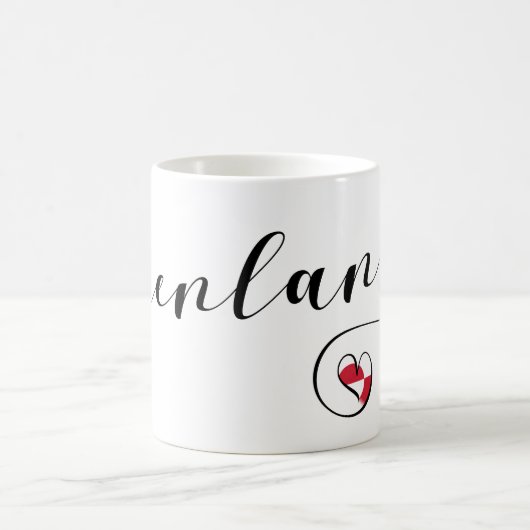 grönländische Flaggenherz, grönländische Flagge Kaffeetasse (Mittel)