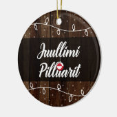 Grönländische frohe Weihnachten, Juullimi Pilluari Keramik Ornament (Links)
