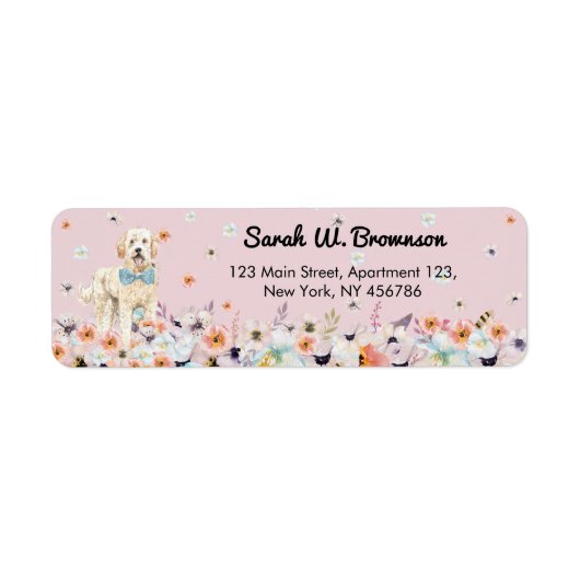 Groodle Goldendoodle Rosa Blume (Vorne)