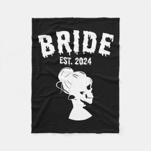 Groom 2024 Skelettpaare Matching Wedding Hallo Fleecedecke