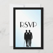 Groom and Groom Menu Wedding RSVP Blue (Rückseite)