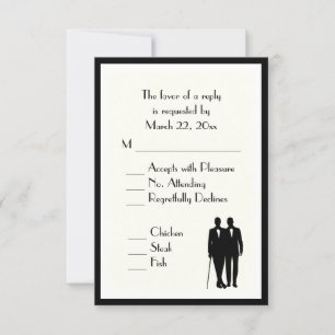 Groom and Groom Menu Wedding RSVP Classic Cream