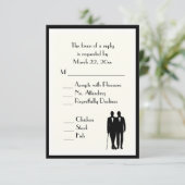 Groom and Groom Menu Wedding RSVP Classic Cream Karte (Stehend Vorderseite)