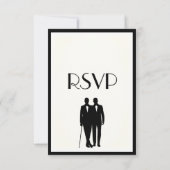 Groom and Groom Menu Wedding RSVP Classic Cream Karte (Rückseite)