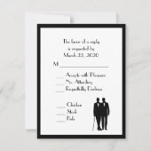 Groom and Groom Menu Wedding RSVP Classic White (Vorderseite)