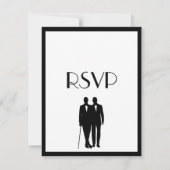 Groom and Groom Menu Wedding RSVP Classic White (Rückseite)