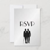 Groom and Groom Menu Wedding RSVP Silver Karte (Rückseite)