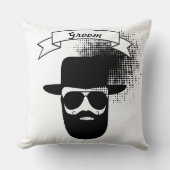 Groom Angesagt Glasses Groovy Hat Handlebar Mustac Kissen (Vorderseite)
