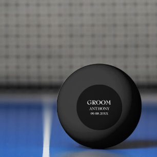 Groom Bachelor Party Black Modern Wedding Tischtennisball