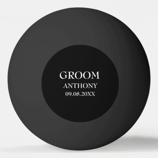 Groom Bachelor Party Black Modern Wedding Tischtennisball (Vorderseite)