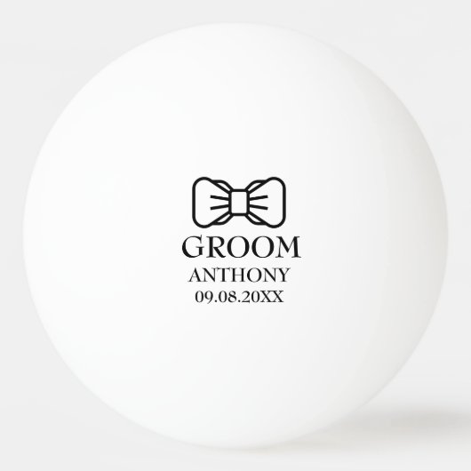 Groom Bachelor Party Black Modern Wedding Tischtennisball (Rückseite)