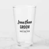 Groom Bachelor Party Gastgeschenk Hochzeit Beer Pi Glas (Vorderseite)