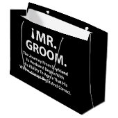 Groom Bachelor Party Große Geschenktüte (Vorderseite Schrägansicht)