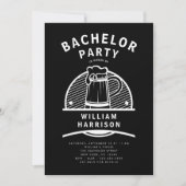 Groom Bachelor Party Schwarz-Weiß Brauerei Tour Einladung (Vorderseite)